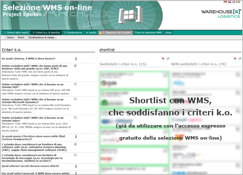 Screenshot WMS Online Selection (Express-Version)